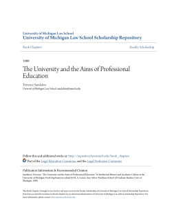 The University and the Aims of Professional Education