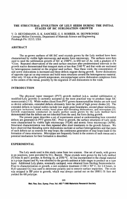 THE STRUCTURAL EVOLUTION OF LELY SEEDS DURING THE