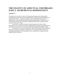 THE FELICITY OF ASPECTUAL FOR