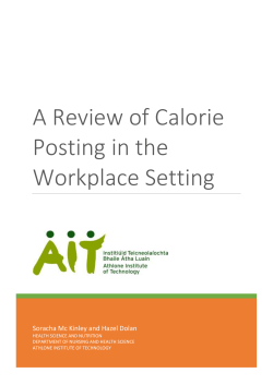 A Review of Calorie Posting in the Workplace Setting