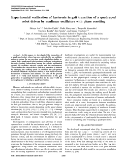 Experimental Verification of Hysteresis in Gait Transition of a