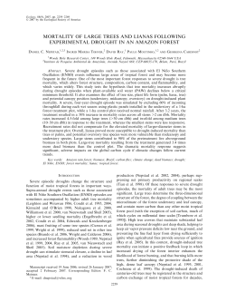 mortality of large trees and lianas following experimental