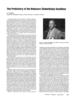 The Prehistory of the Belousov