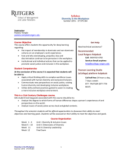 Syllabus - (SMLR), Rutgers