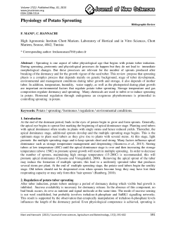 Physiology of Potato Sprouting of Potato Sprouting