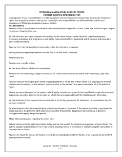 Patient Right`s - Effingham Ambulatory Surgery Center