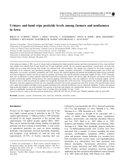 Urinary and hand wipe pesticide levels among farmers and