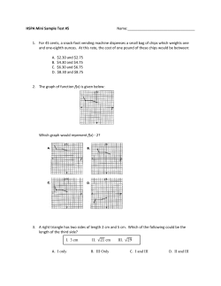 HSPA Mini Sample Test #5 Name: 1. For 45 cents, a snack