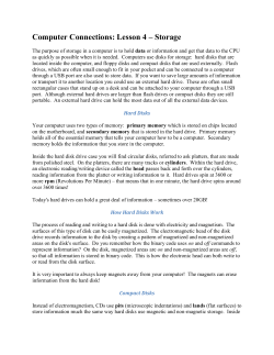 Computer Connections: Lesson 4 &ndash; Storage