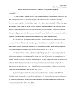 Possible Effects Of Dryer Sheets On Pollinator Activity On