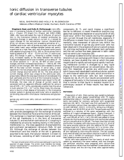 Ionic diffusion in transverse tubules of cardiac ventricular myocytes