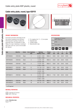 Cable entry plate KDP plastic, round Cable entry plate, round, type