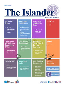 Upcoming Events Buses and Lunch Menu News from Leadership