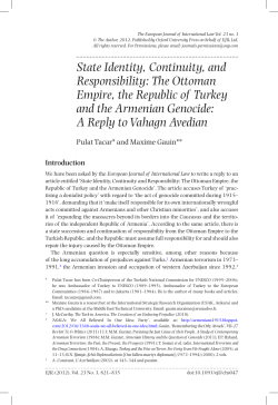 State Identity, Continuity, and Responsibility: The Ottoman Empire