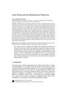 Alan Turing and the Mathematical Objection