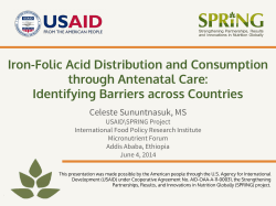 Iron-folic Acid Distribution and Consumption