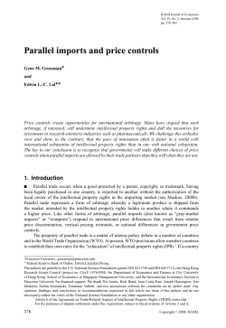 Parallel imports and price controls