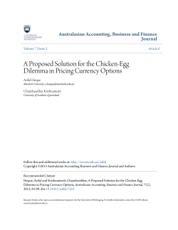 A Proposed Solution for the Chicken-Egg - Research Online