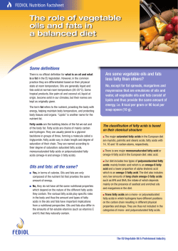 Oils in balanced diet
