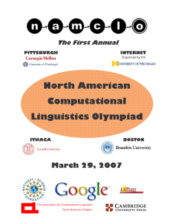 Problems - North American Computational Linguistics Olympiad