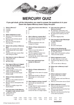 mercury quiz - Ruby Tuesday Books
