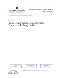 Judicial Disqualification in the Aftermath of Caperton v. A.T. Massey