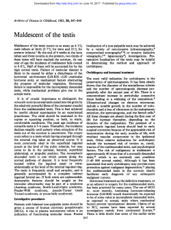 Maldescent ofthe testis - Archives of Disease in Childhood