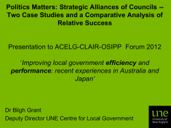 Politics Matters: Strategic Alliances of Councils