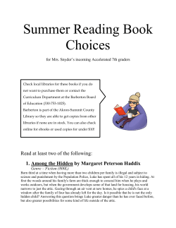 Summer Reading Book Choices
