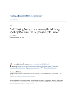 An Emerging Norm - Determining the Meaning and Legal Status of