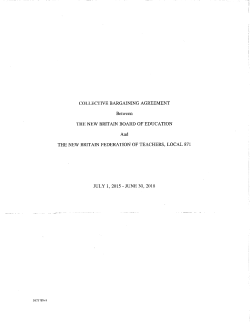 COLLECTIVE BARGAINING AGREEMENT Between THE NEW