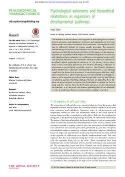 Psychological autonomy and hierarchical relatedness as organizers