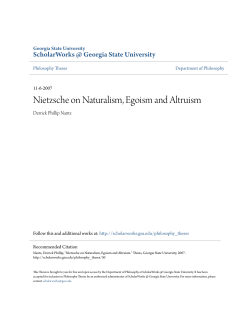 Nietzsche on Naturalism, Egoism and Altruism