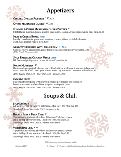 Menu - Mt. Hood Meadows