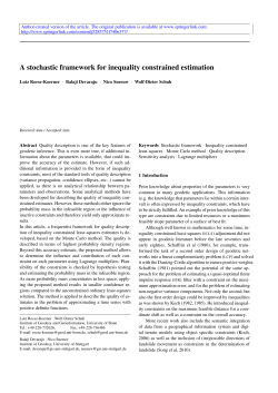 A stochastic framework for inequality constrained estimation