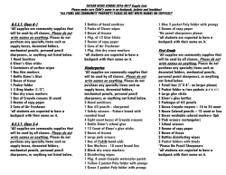 Student Supply Lists