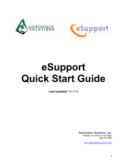 Quick Start Guide - eSupport System