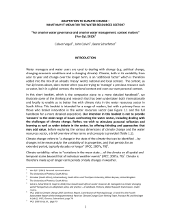 1 ADAPTATION TO CLIMATE CHANGE &ndash; WHAT MAY IT MEAN FOR