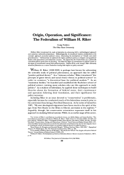 The Federalism of William H. Riker