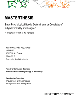 Basic Psychological Needs - University of Twente Student Theses