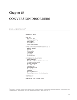 CONVERSION DISORDERS