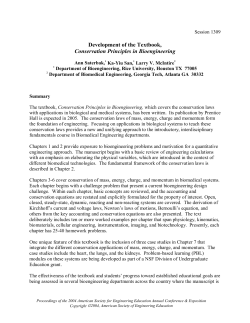 Development of the Textbook, Conservation Principles in