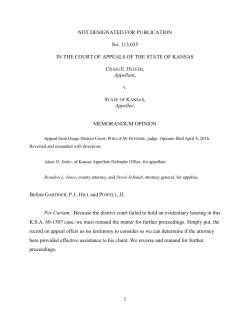 Kansas Court of Appeals - Oliver v State