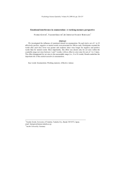 Emotional interference in enumeration: A working memory perspective