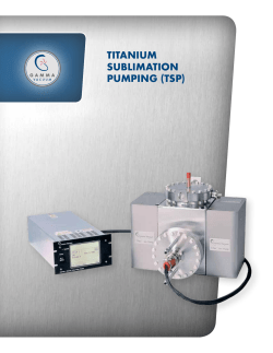TiTanium sublimaTion pumping (Tsp)