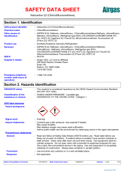 SAFETY DATA SHEET - Airgas Refrigerants