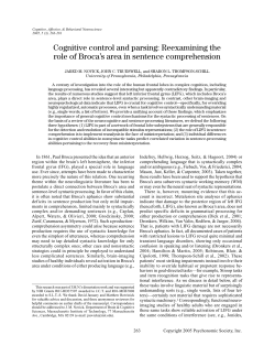 Cognitive control and parsing: Reexamining the role of