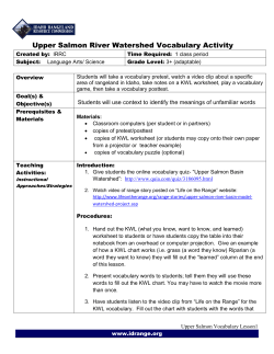Upper Salmon Vocabulary Activity
