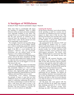 A Smidgen of Willfulness - 01/2015