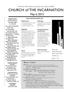 May 6 - Incarnation Parish
